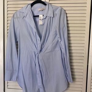 LOFT Sky Blue Button Down Shirt